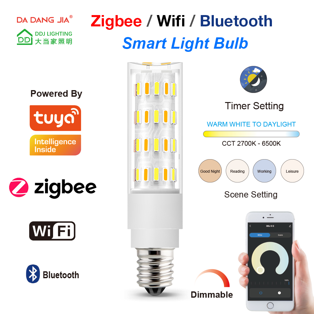 Tuya Zigbee/Wifi/Bluetooth LED E11 3W Dimmable 120V/230V 2700-6000K