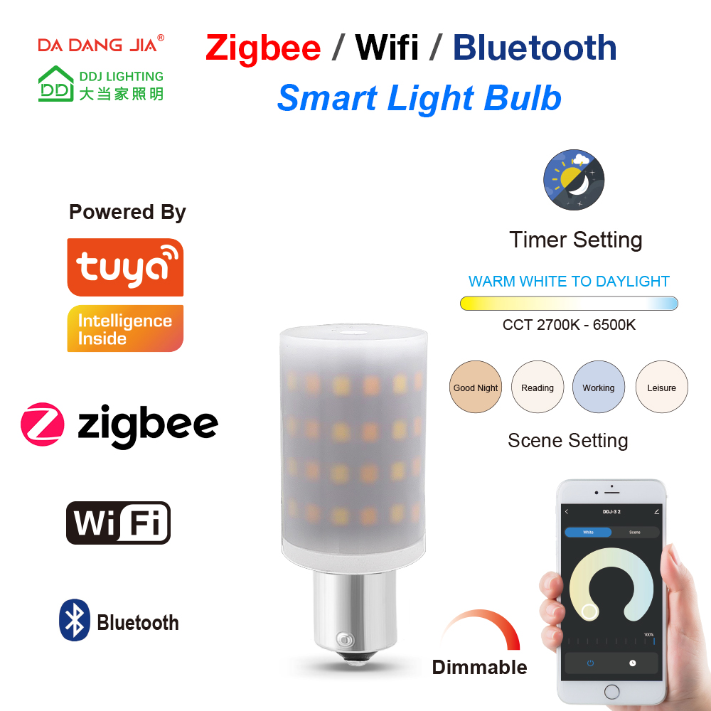 Tuya Zigbee/Wifi/Bluetooth LED BA15S 4W Dimmable 12V 2700-6000K